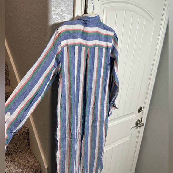 Frank & Eileen Rory Woven Long striped linen dress - Picture 9 of 10